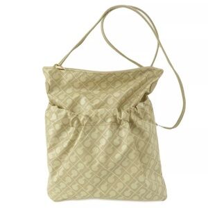 GHERARDINI Luxury Gold Softy Leather Polyester Adjustable Crossbody Bag RARE